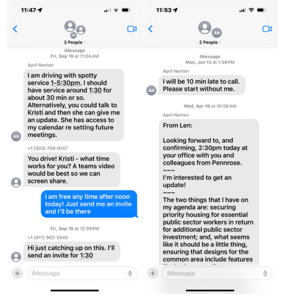 Text message screenshot, MaloneText page 1, as released